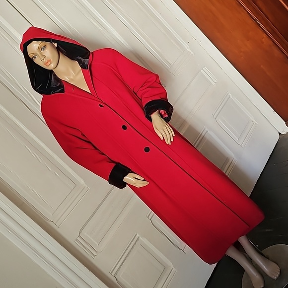 HALSTON wool and velvet red and black - Picture 3 of 10